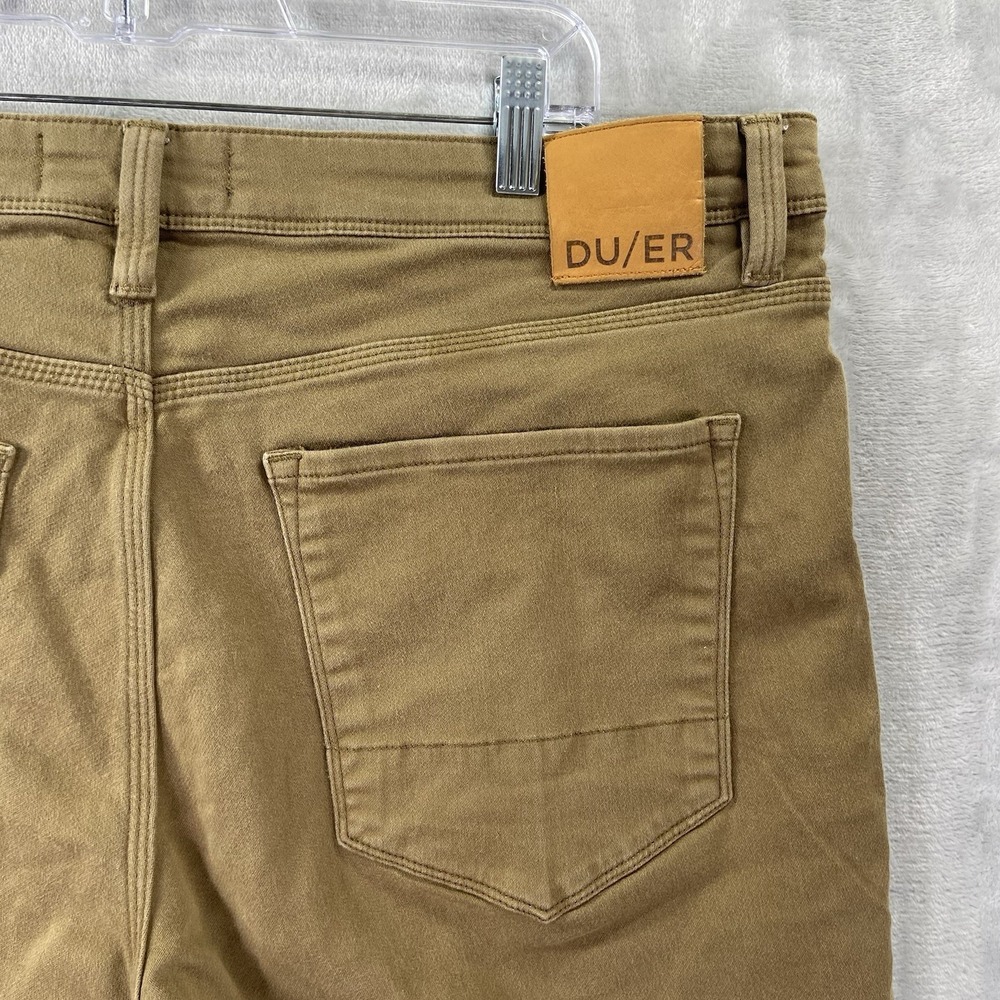 DU/ER Jean Shorts mens 38x9 N2X Slim Fit Performance Denim Brown Outdoor Stretch - Picture 10 of 12